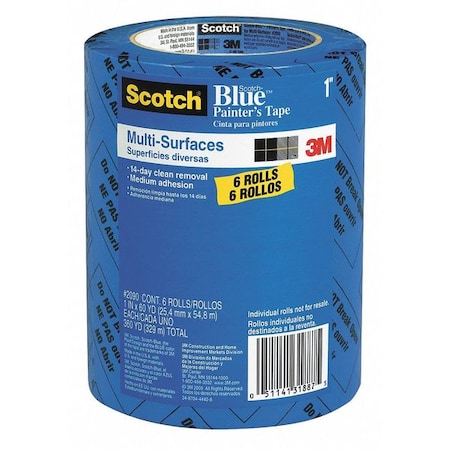 Painters Masking Tape, 1 in., Blue, PK6 MPN:209024EVP