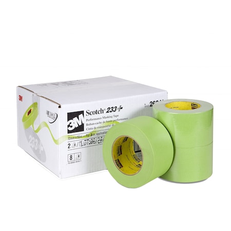 Performance Masking Tape, 0.95 in W x 60 yd L, Green, Acrylic Adhesive, 8 PK MPN:233+
