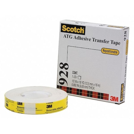 3M 928 Repositionable Adhesive Transfer Tape, 2.0 Mil, 3/4