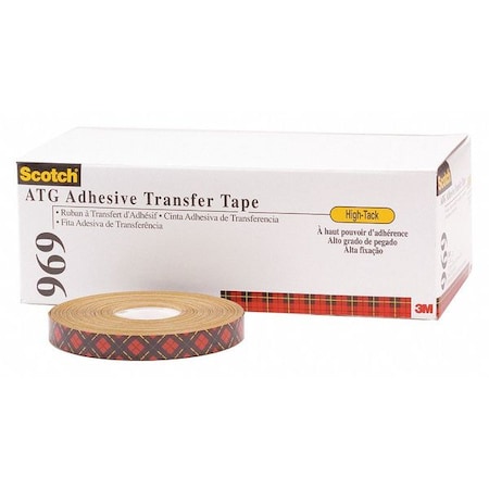 3M 969 Adhesive Transfer Tape, 5.0 Mil, 1/4