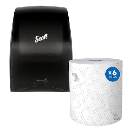 Scott Essential Manual Hard Roll Paper Towel Dispenser With Hard Roll Paper Towel Refill 6 PK MPN:46253, 02001