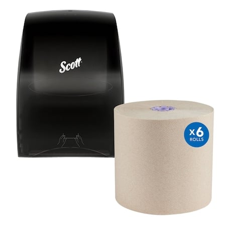 Scott Essential Manual Hard Roll Paper Towel Dispenser With Paper Towel Roll Refill 6 PK MPN:46253, 54038