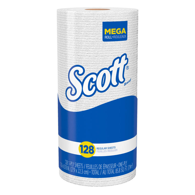 Scott 2-Ply Kitchen Paper Towels, 40% Recycled, Roll Of 128 Sheets (Min Order Qty 21) MPN:KCC41482