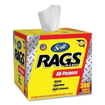 Scott Rags In A Box White 300 Rags/Box MPN:54949