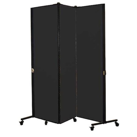 Portable Room Divider, 5Ft 9In W, Black MPN:HKDL603-DX