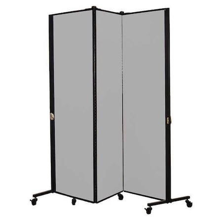 Portable Room Divider, 5Ft 9In W, Granite MPN:HKDL603-VG
