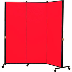 Healthflex Portable Medical Privacy Screen 3-Panel Primary Red HKDL603-DR
