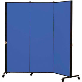 Healthflex Portable Medical Privacy Screen 3-Panel Primary Blue HKDL603-DS