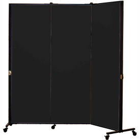 Healthflex Portable Medical Privacy Screen 3-Panel Vinyl Coal HKDL603-VX