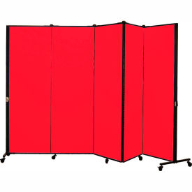 Healthflex Portable Medical Privacy Screen 5-Panel Primary Red HKDL605-DR