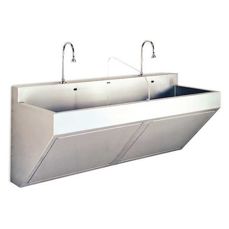 Scrub Sink 17 1/4 in x 55 1/2 in, 1, 2, Wall Mount, Heavy gauge 304 Stainless Steel MPN:4112-SA