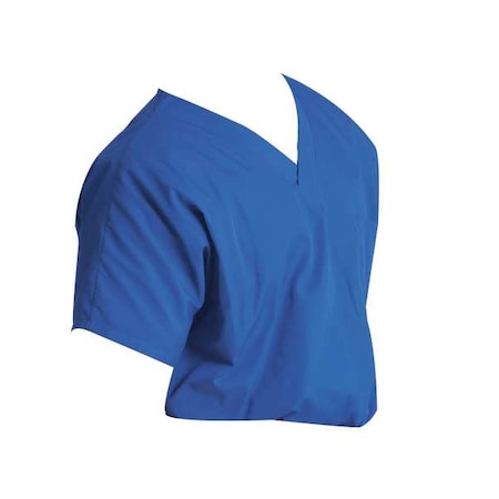 Scrub Shirt, Cotton/Polyester, Short Sleeve, 1 Pockets, V-Neck, Royal Blue, Size XS MPN:71221