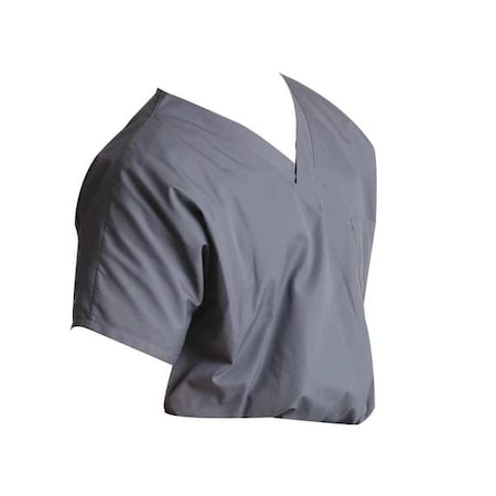 Scrub Shirt, Cotton/Polyester, Short Sleeve, 1 Pockets, V-Neck, Gray, Size 4XL MPN:71221
