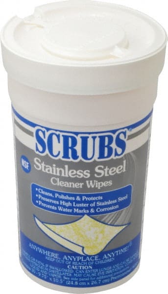 Stainless Steel Cleaner & Polish: Wipes, Center Pull Bucket, Citrus Scent MPN:91930