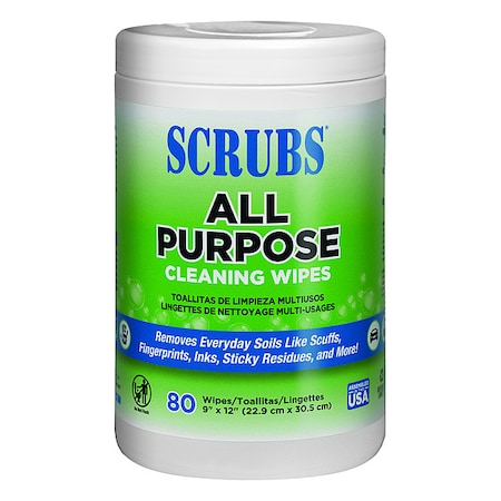 Wet Cleaning Wipes, Canister, Clear, PK6 MPN:96580