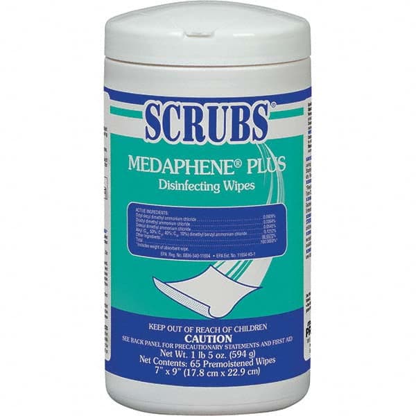 MEDAPHENE® Plus Disinfecting Wipes, Pre-Moistened, Center Pull Canister, Citrus Scent, White MPN:96365 - Pkg Qty 6