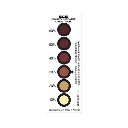 HumidityIndicatorCard6-Spots, PK200 MPN:6HIC200-CF