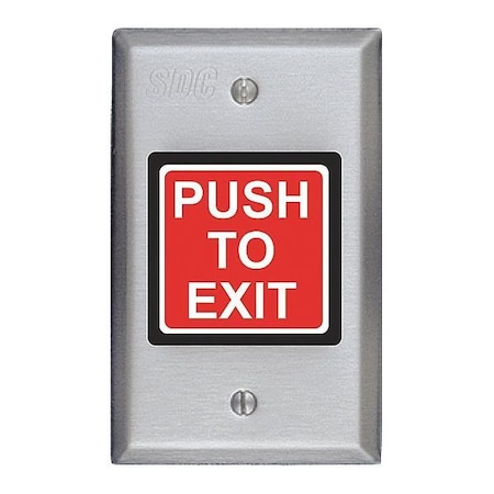 Push to Exit Button, 2-7/8 in.W, Momentary MPN:422U