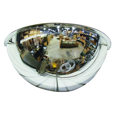 Half Dome Mirror, Acrylic, 18 in, No Backing, Round, 180 Degrees Viewing Angle MPN:ONV-SR-180-18
