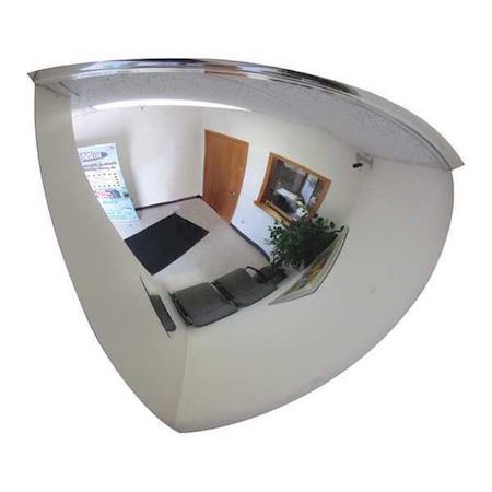 Quarter Dome Mirror, Acrylic, 26 in, Plastic, Round, 90 Degrees Viewing Angle MPN:ONV-SR-90-26