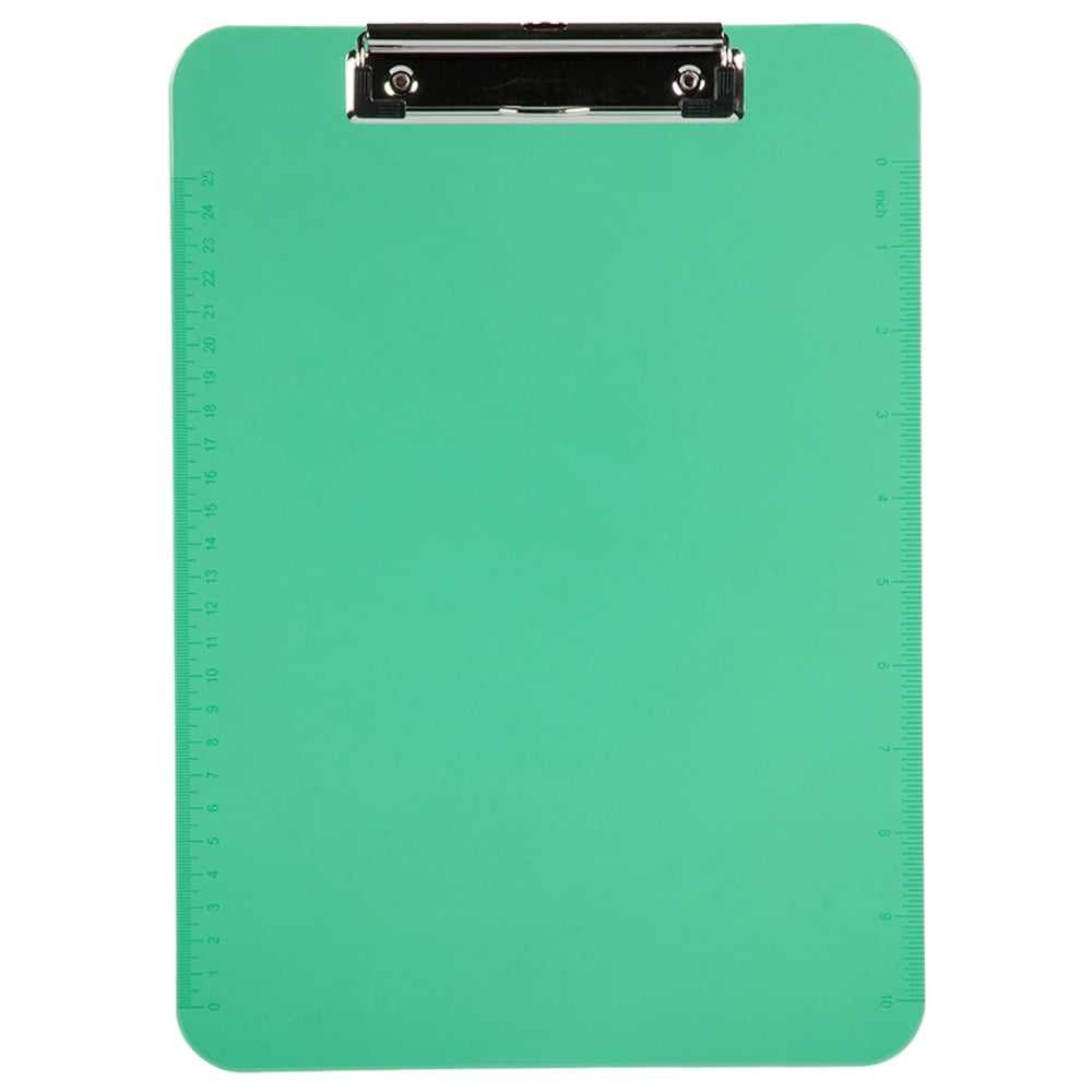 JAM Paper Plastic Clipboards with Low Profile Metal Clip, 9in x 13in, Green MPN:340926880