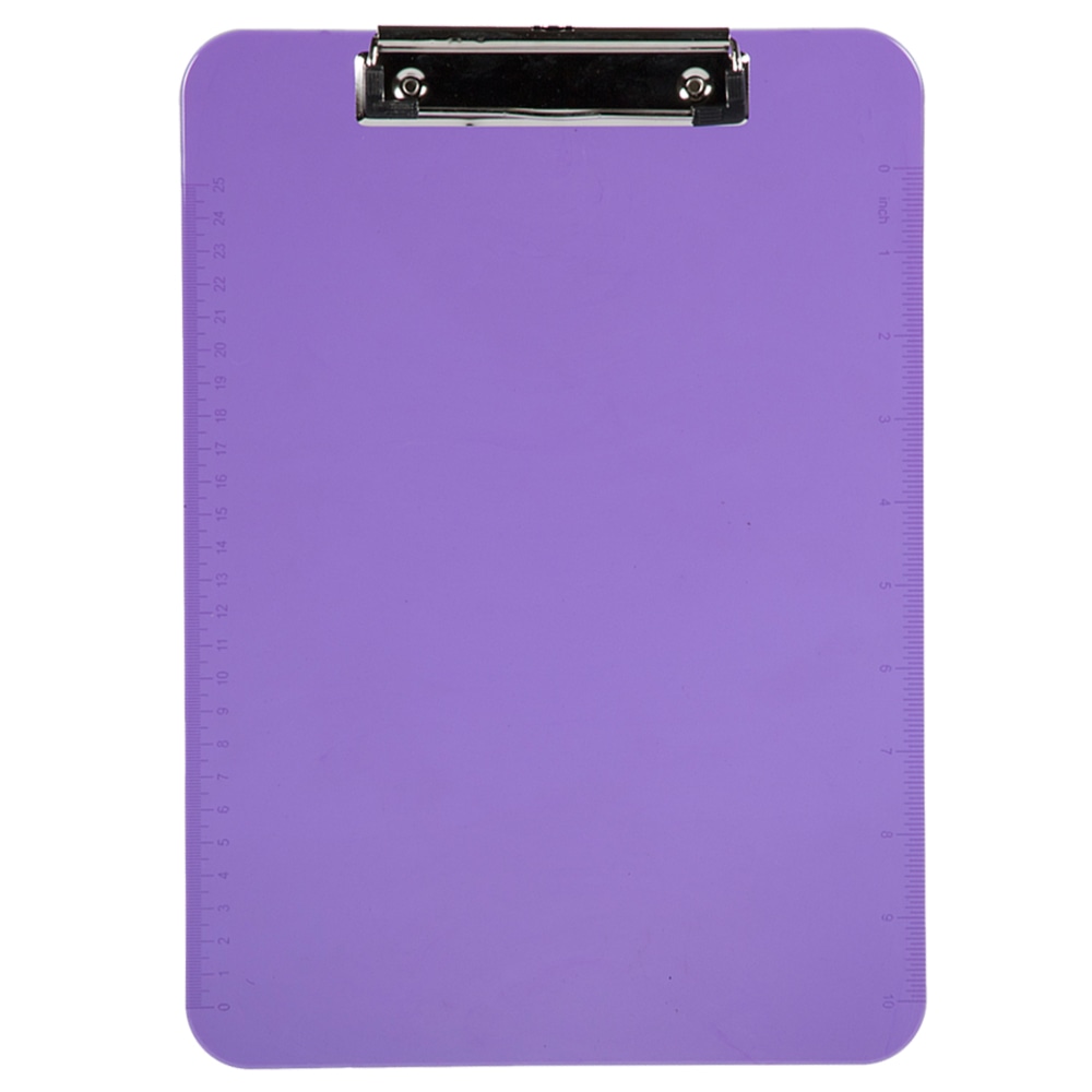 JAM Paper Plastic Clipboards with Metal Clip, 9in x 13in, Purple MPN:340926881