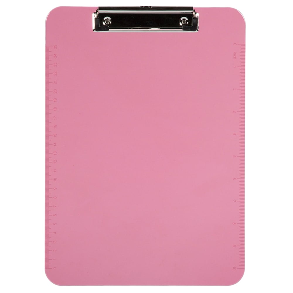JAM Paper Plastic Clipboards with Metal Clip, 9in x 13in, Pink, Pack Of 12 MPN:340926883A