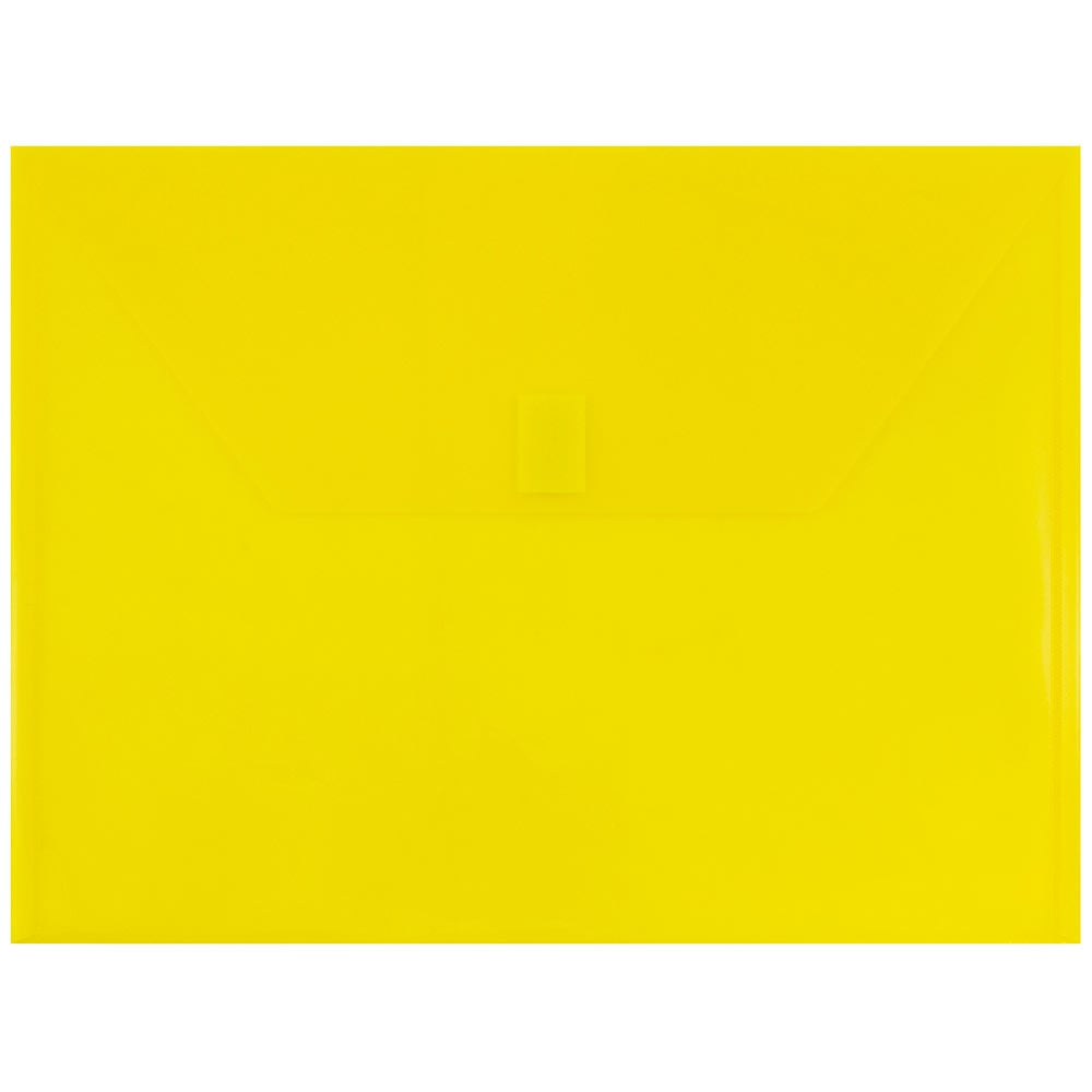 JAM Paper Plastic 9 3/4in x 13in Envelopes With Hook and Loop Closure, Yellow, Pack Of 12 MPN:1541732