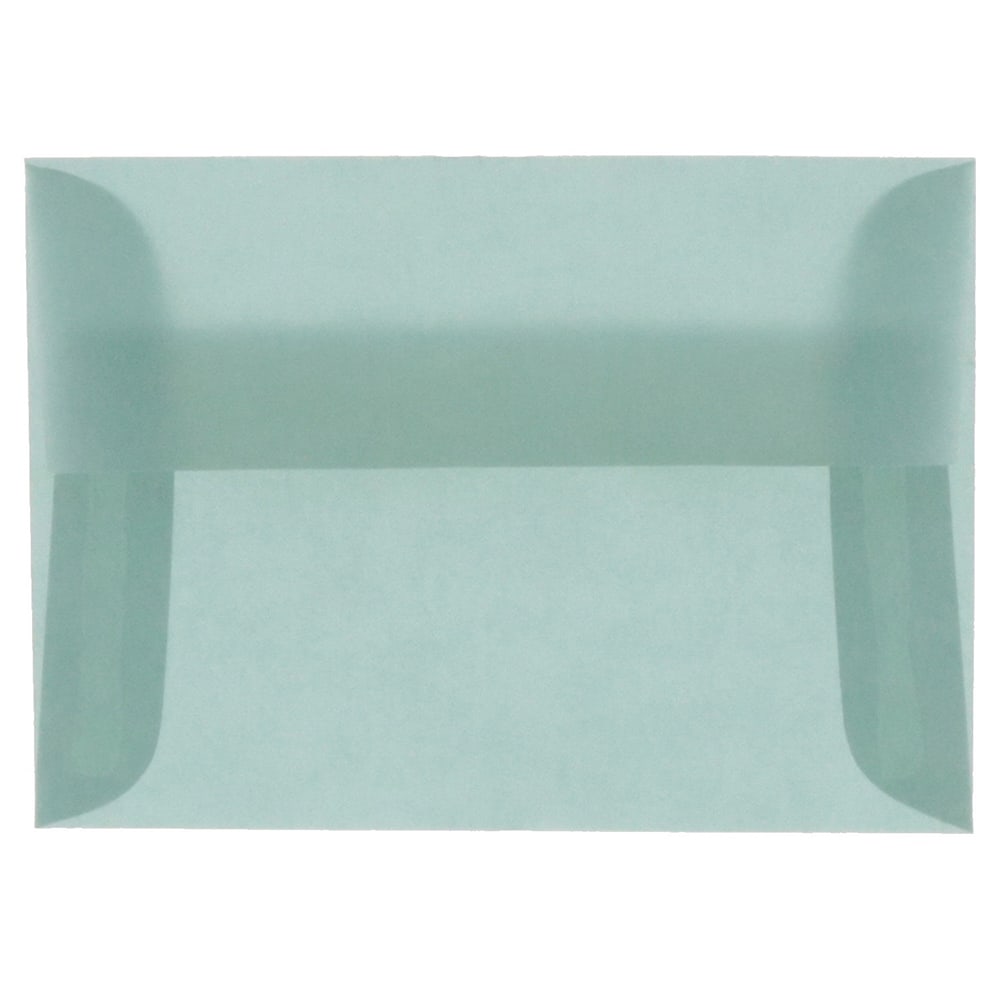 JAM Paper Translucent Envelopes, #4 Bar (A1), Gummed Seal, Ocean Blue, Pack Of 25 MPN:1591614