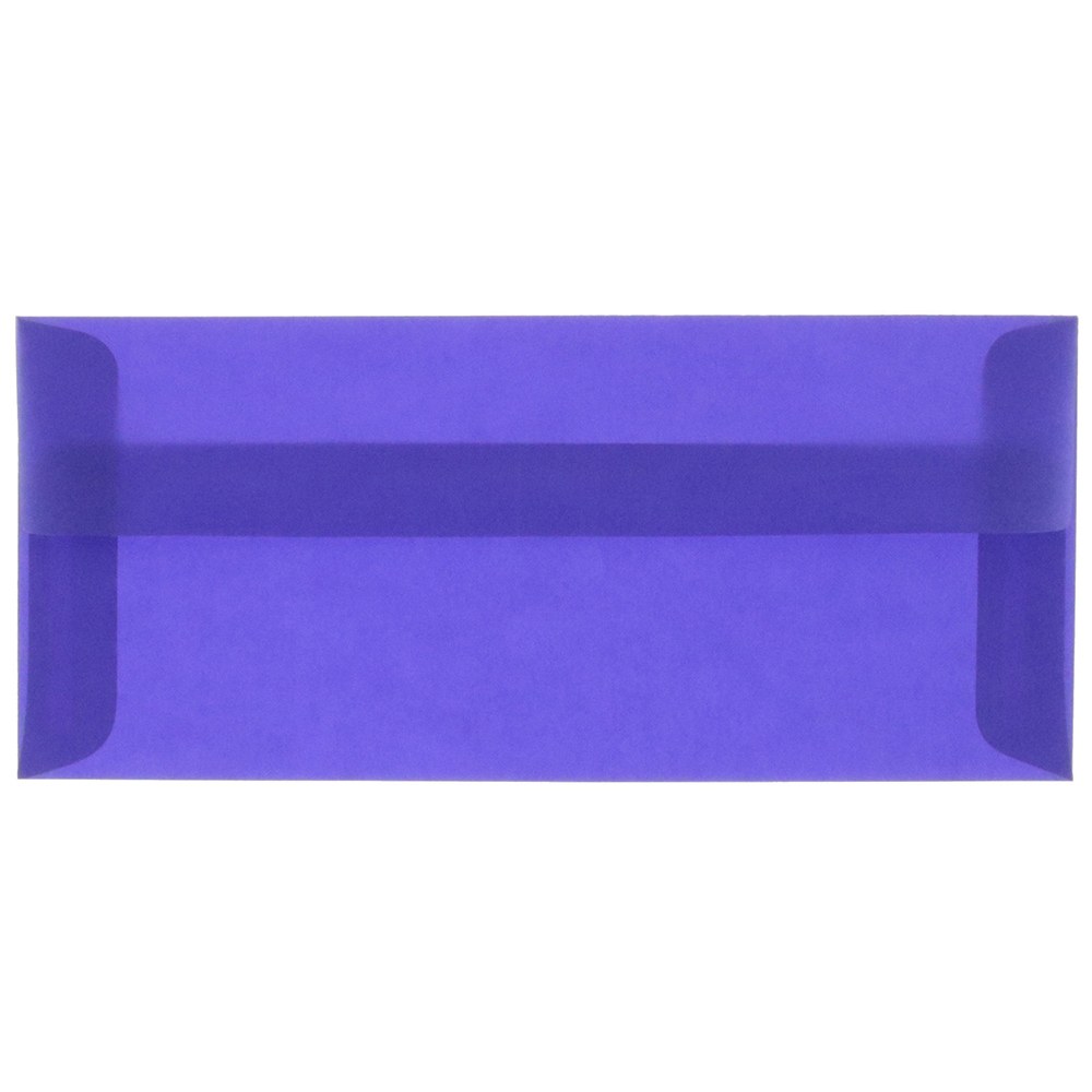 JAM Paper #10 Business Booklet Envelopes, Translucent, Gummed Closure, Primary Blue, Pack Of 25 MPN:PACV357