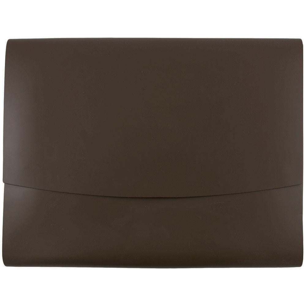 JAM Paper Leather Portfolio With Snap Closure, 10 1/2in x 13in, Letter Size, Dark Brown MPN:2233317451