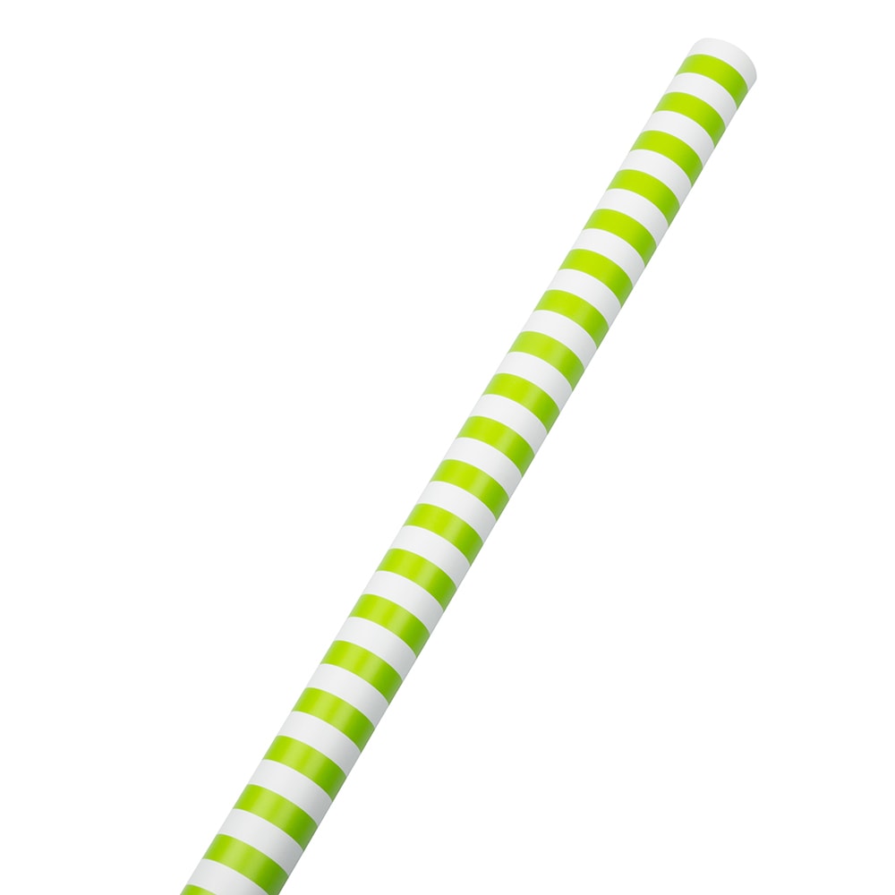 JAM Paper Wrapping Paper, Striped, 25 Sq Ft, Lime Green/White MPN:2226516999