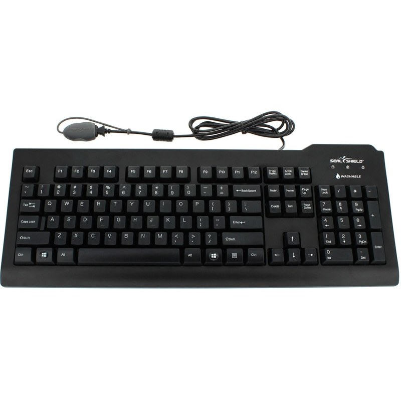 Seal Shield Silver Seal Glow Waterproof - Keyboard - washable - backlit - USB - QWERTY - US - black MPN:SSKSV207GL