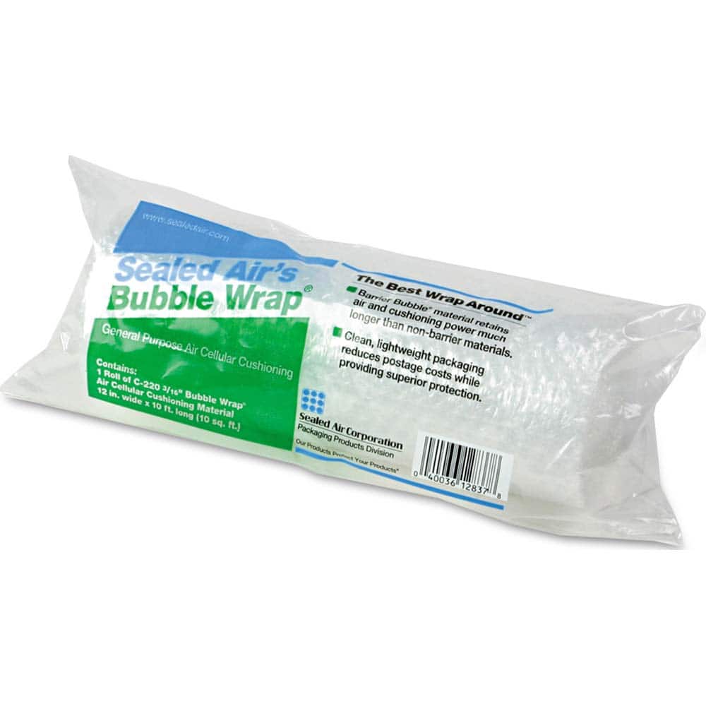 Bubble Roll & Foam Wrap, Package Type: Roll , Overall Length (Feet): 10 , Overall Width (Inch): 12 , Overall Thickness (Decimal Inch): 3/16 , Color: Clear  MPN:SEL10601