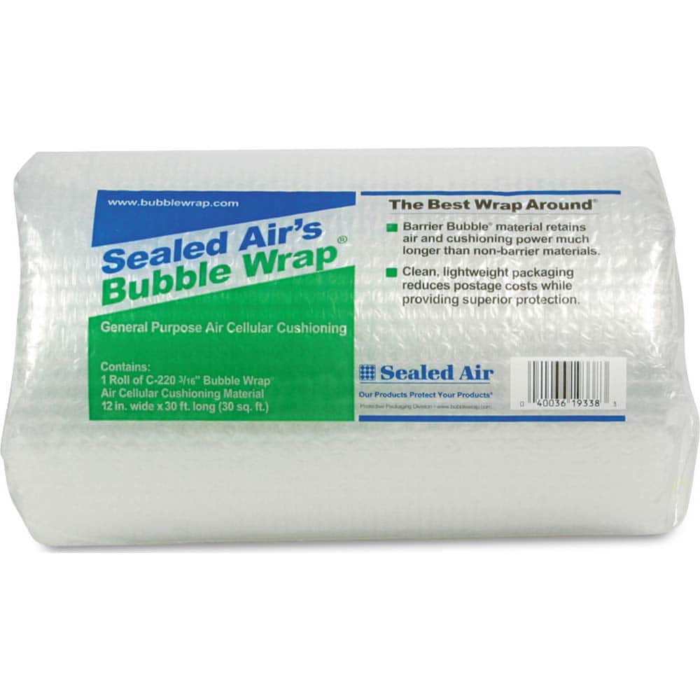Bubble Roll & Foam Wrap, Package Type: Roll , Overall Length (Feet): 30 , Overall Width (Inch): 12 , Overall Thickness (Decimal Inch): 3/16 , Color: Clear  MPN:SEL19338