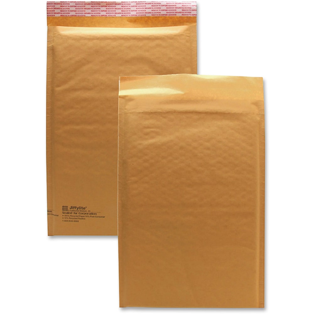 Sealed Air JiffyLite Cellular Cushioned Mailers - Bubble - #3 - 8 1/2in Width x 14 1/2in Length - Peel & Seal - Kraft - Kraft - 25 / Carton MPN:10188