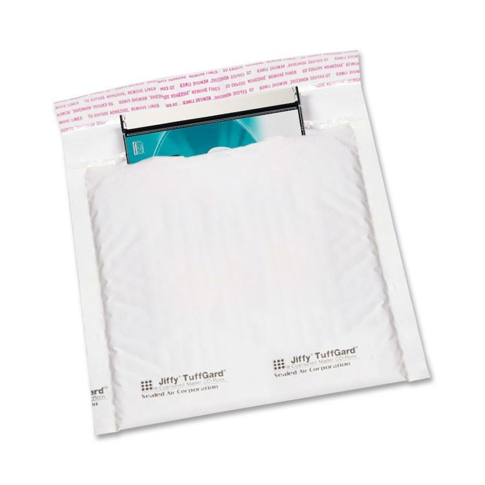 Sealed Air TuffGard CD/DVD Mailers, 7 1/4in x 8in, White, Pack Of 25 MPN:24300