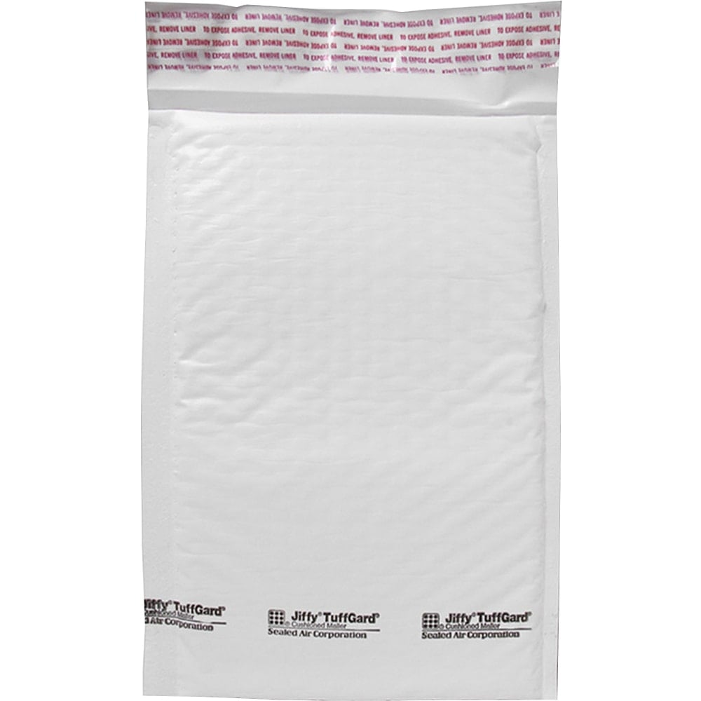 Sealed Air Tuffgard Premium Cushioned Mailers - Bubble - #0 - 6in Width x 10in Length - Peel & Seal - Poly - 25 / Carton - White MPN:37712