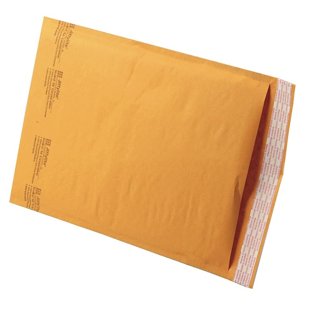 Sealed Air Self-Seal Bubble Mailers, 9 1/2in x 14 1/2in, Kraft, Case Of 100 MPN:39095