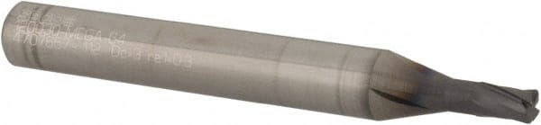 Corner Radius End Mill: 3 mm Dia, 4 mm LOC, 0.3 mm Radius, 4 Flutes, Solid Carbide MPN:00019450