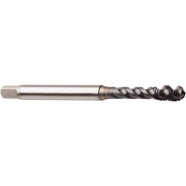 Spiral Flute Tap: M4 x 0.70, Metric, 3 Flute, Modified Bottoming, 6HX Class of Fit, Powdered Metal, AlTiN Finish MPN:03000024