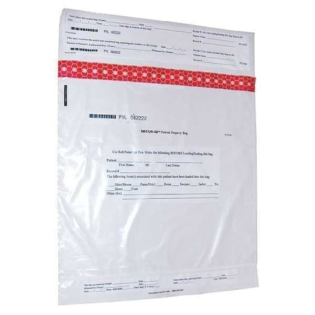 Personal Property Bag, 19 x 20 In, PK250 MPN:PVL1920