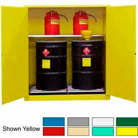 Securall® Flammable Drum Cabinet w/ Rollers & Doors 120 Gal. Cap. 56