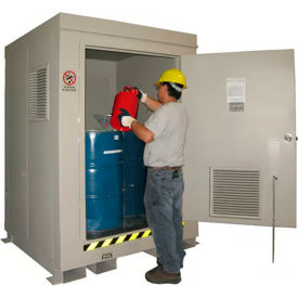 Securall® 4 Drum 2HR Fire-Rated Hazmat Locker with Explosion Relief Panels 5'W x 5'D x 6'11