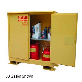 Flammable Safety Cabinet with Roof - 45 Gallon Manual Doors A145WP1-YEL