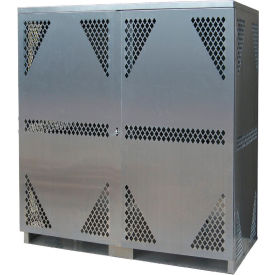 Securall® 16 Cylinder Vertical LP/Oxygen Cabinet Aluminum Manual Close LP16S-Vertical