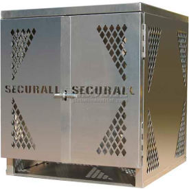 Securall® 4 Cylinder Vertical LP/Oxygen Cabinet Aluminum Manual Close LP4S-Vertical