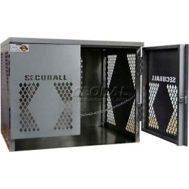 Securall® 6 Cylinder Vertical LP/Oxygen Cabinet Aluminum Manual Close LP6S-Vertical