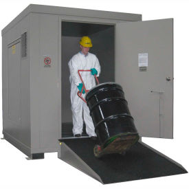 Securall® 12 Drum Hazmat Storage Locker - Dim 7'W x 9'D x 8'3