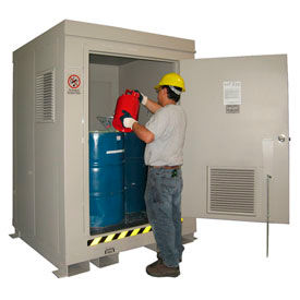 Securall® 4 Drum Hazmat Storage Locker - Dim 5'W x 5'D x 6'11